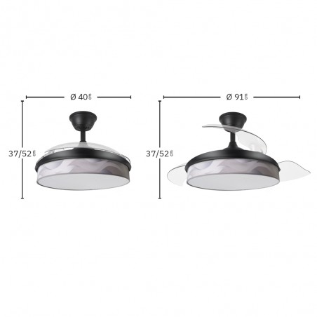LED fan retractable blades Moda Mini Ola (72W)