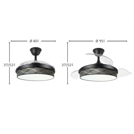LED fan retractable blades Moda Mini Tetris (72W)