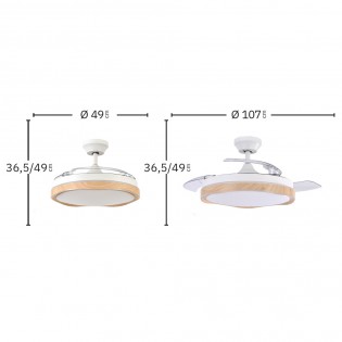 LED fan with folding blades Blondi II CCT (72W)