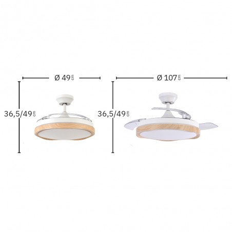 Ventilador LED aspas plegables Blondi II CCT (72W)