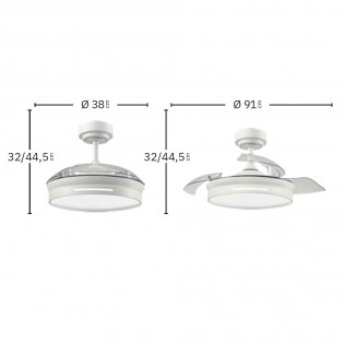 Fan LED with folding blades Micenas Mini CCT (48W)