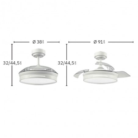 Fan LED with folding blades Micenas Mini CCT (48W)