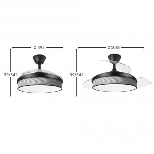LED fan retractable blades Moda Surco CCT (72W)