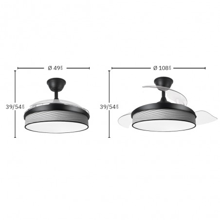 ventilador LED aspas plegables Moda Surcos CCT (72W)