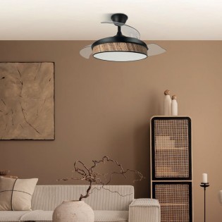 Ventilador LED aspas plegables Moda Cañizo Oscuro (72W)