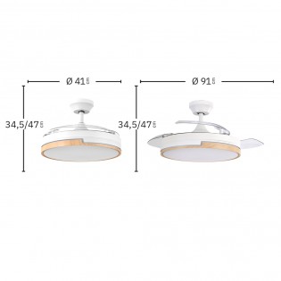 LED fan folding blades  Olimpia Mini CCT (48W)