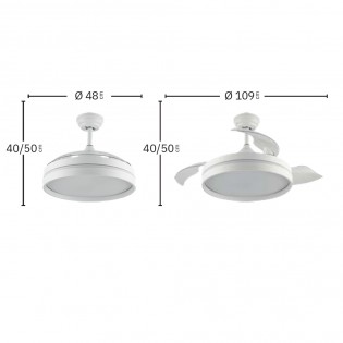 Ventilador LED aspas plegables Nalon II CCT (72W)