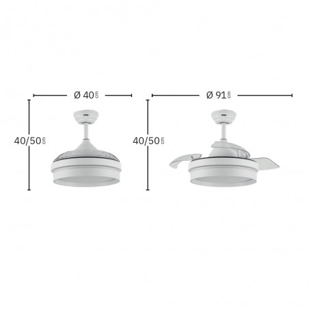 Fan LED folding blades Nalon Mini CCT (48W)