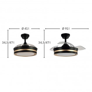 Fan LED with folding blades Viper Mini CCT (48W)