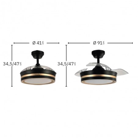 Fan LED with folding blades Viper Mini CCT (48W)