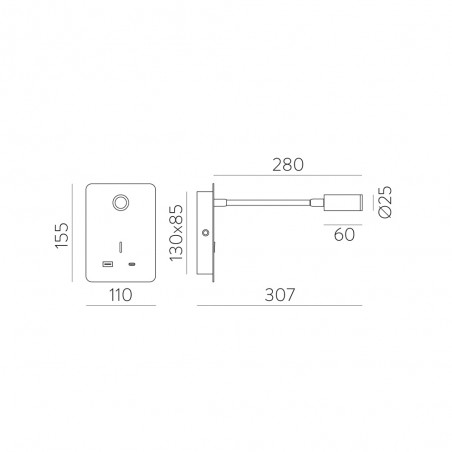 Wall lamp Led Senda (3W)