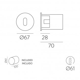 Wandeinbauleuchte Led Paul (3W)