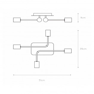 Ceiling Flush Light Lester Or (4 lights)