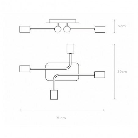 Ceiling Flush Light Lester Or (4 lights)