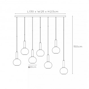 Lámpara colgante Marius (7 luces)