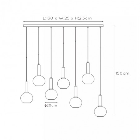 Lámpara colgante Marius (7 luces)