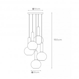 Cluster Pendant Lamp Marius (5 lights)