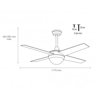 Ventilador de techo con luz Autan