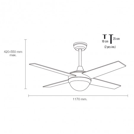 Ventilador de techo con luz Autan