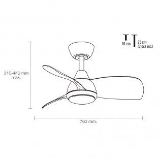 Ventilador de techo LED Medina CCT (18W)