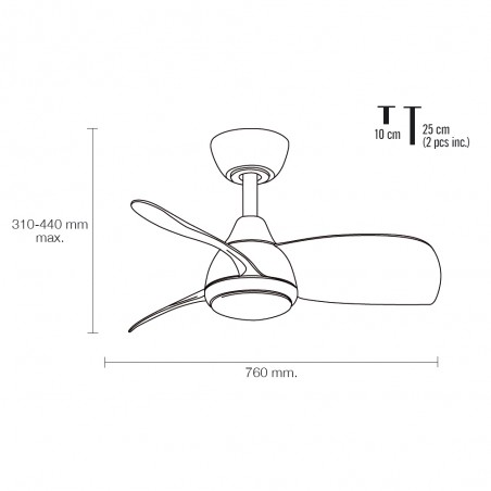 LED Ceiling Fan Medina CCT (18W)