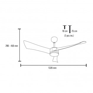 LED Ceiling Fan Tornado CCT Dim (18W)