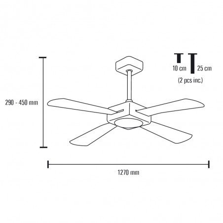 LED Ceiling Fan Meltemi CCT (18W)