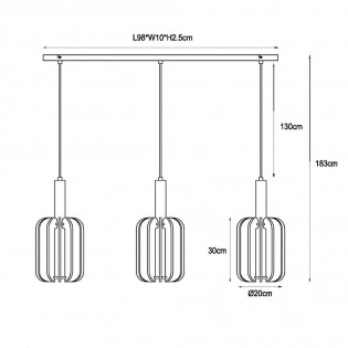 Lámpara colgante Rafal (3 luces)