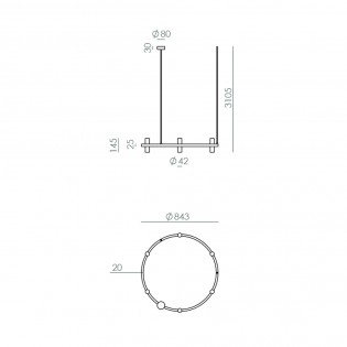 Lámpara colgante LED Tura (12x3W)