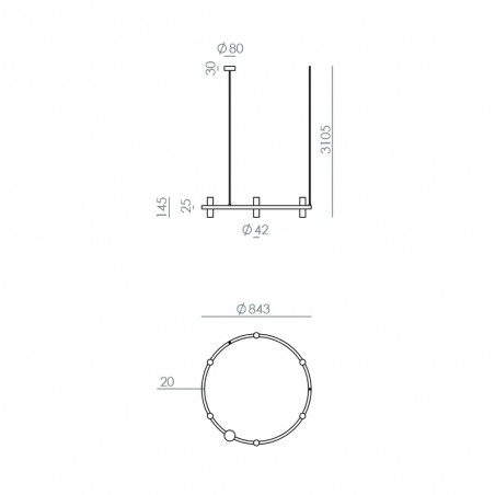 LED Pendant Lamp Tura (12x3W)
