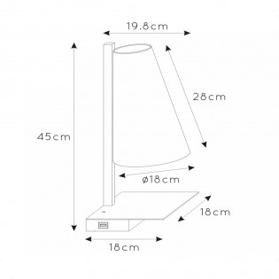 Wall lamp with shelf and USB Gregory