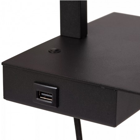 Aplique de pared con repisa y USB Gregory