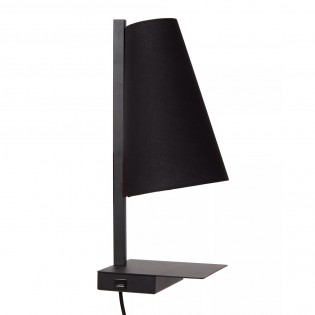 Aplique de pared con repisa y USB Gregory