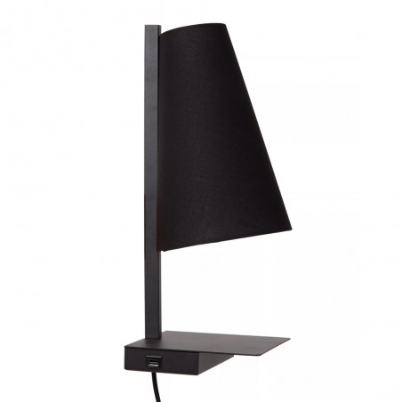 Aplique de pared con repisa y USB Gregory