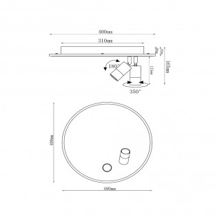 LED Ceiling Flush Light Jubel (2x5W+25W)