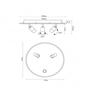 LED Ceiling Flush Light Jubel (3x5W+28W)