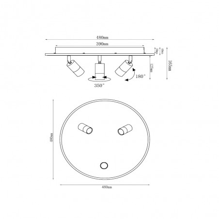 Plafón de techo LED Jubel (3x5W+25W)