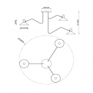Lámpara de techo Pepijn (3 luces)