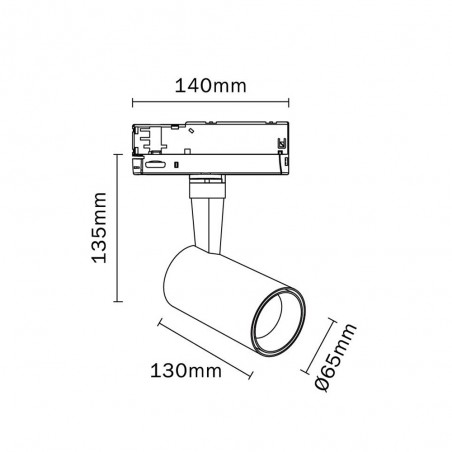 Foco LED carril trifásico Fiji (15W)