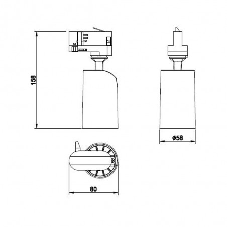 Foco de carril trifásico Sal