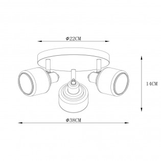 Plafón de techo Bjorn (3 luces)