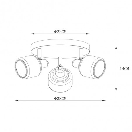 Ceiling Flush Light Bjorn (3 lights)