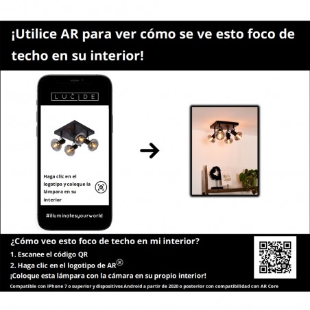 Plafón de techo Madee (4 luces)