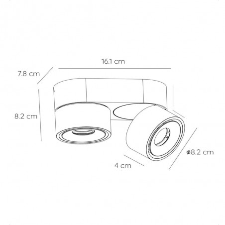 LED ceiling spotlights Yumiko (2x10W)