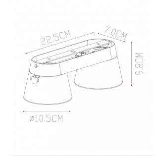 Spotlight strip Trigono (2 lights)