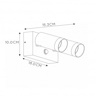 Aplique de exterior con sensor Taylor (2 luces)