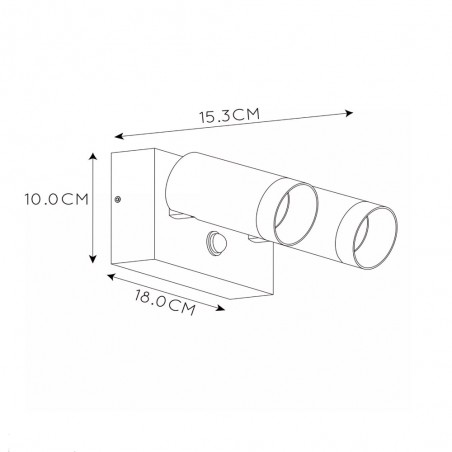 Aplique de exterior con sensor Taylor (2 luces)