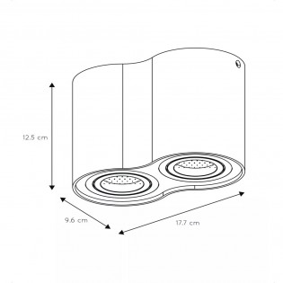 Plafón de techo Tube (2 luces)