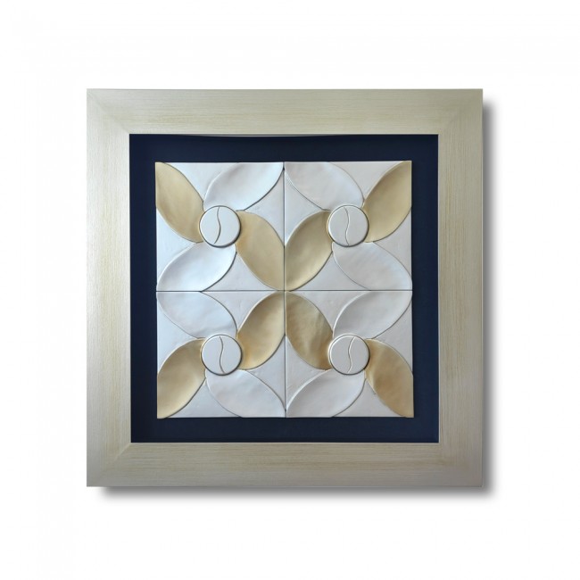Cuadro con madera tallada en 3D I (90x90cm.)