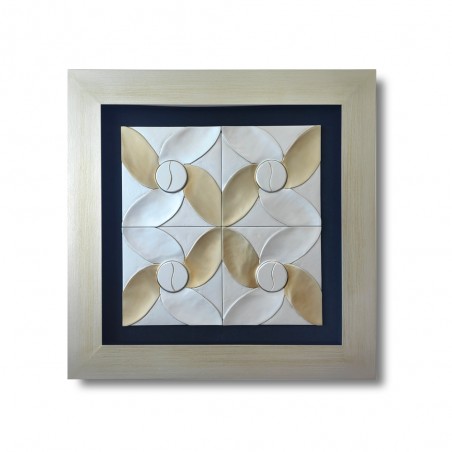 Cuadro con madera tallada en 3D I (90x90cm.)